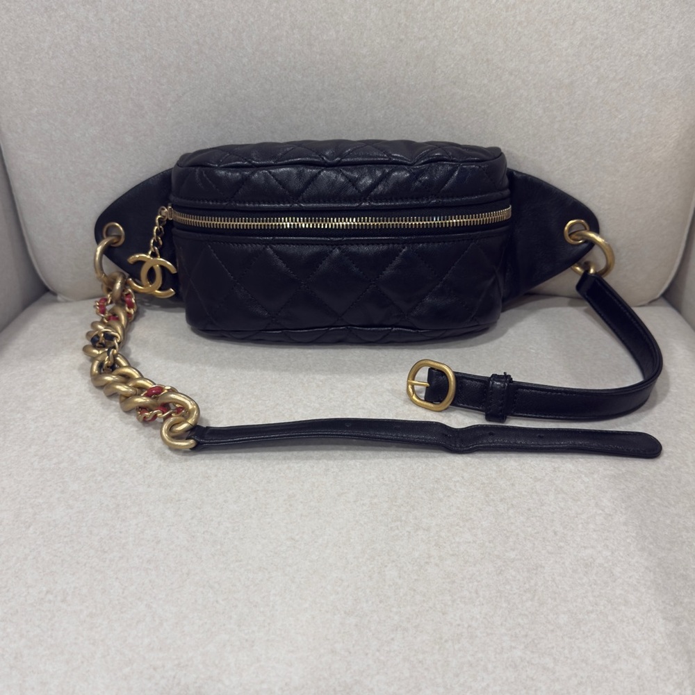 CHANEL Black Belt Bag w/ AGHW